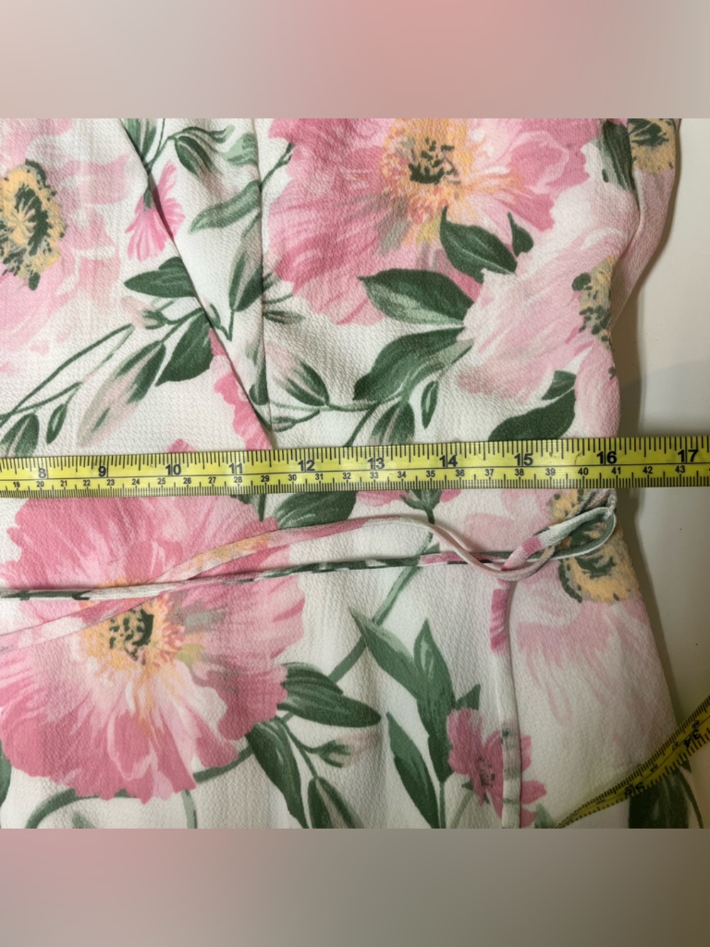 Brannan womens mini dress flutter sleeves v-neck ruffle hem floral size large - Picture 15 of 16